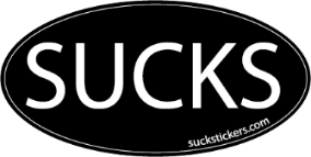 Sucks Sticker - Oval - 10pk